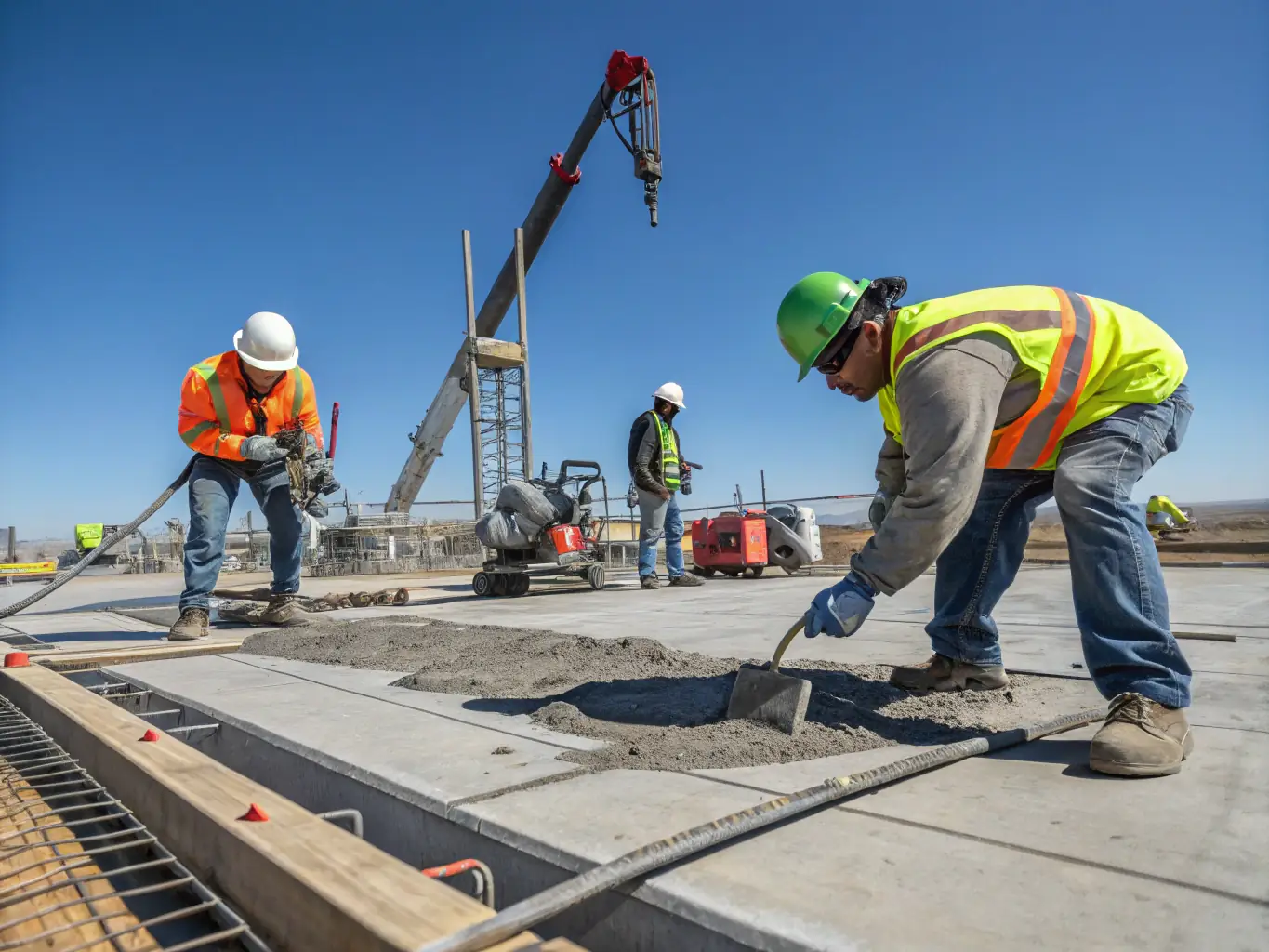 A construction site showing the foundation work being done for a new building, highlighting Terawood's comprehensive construction services.