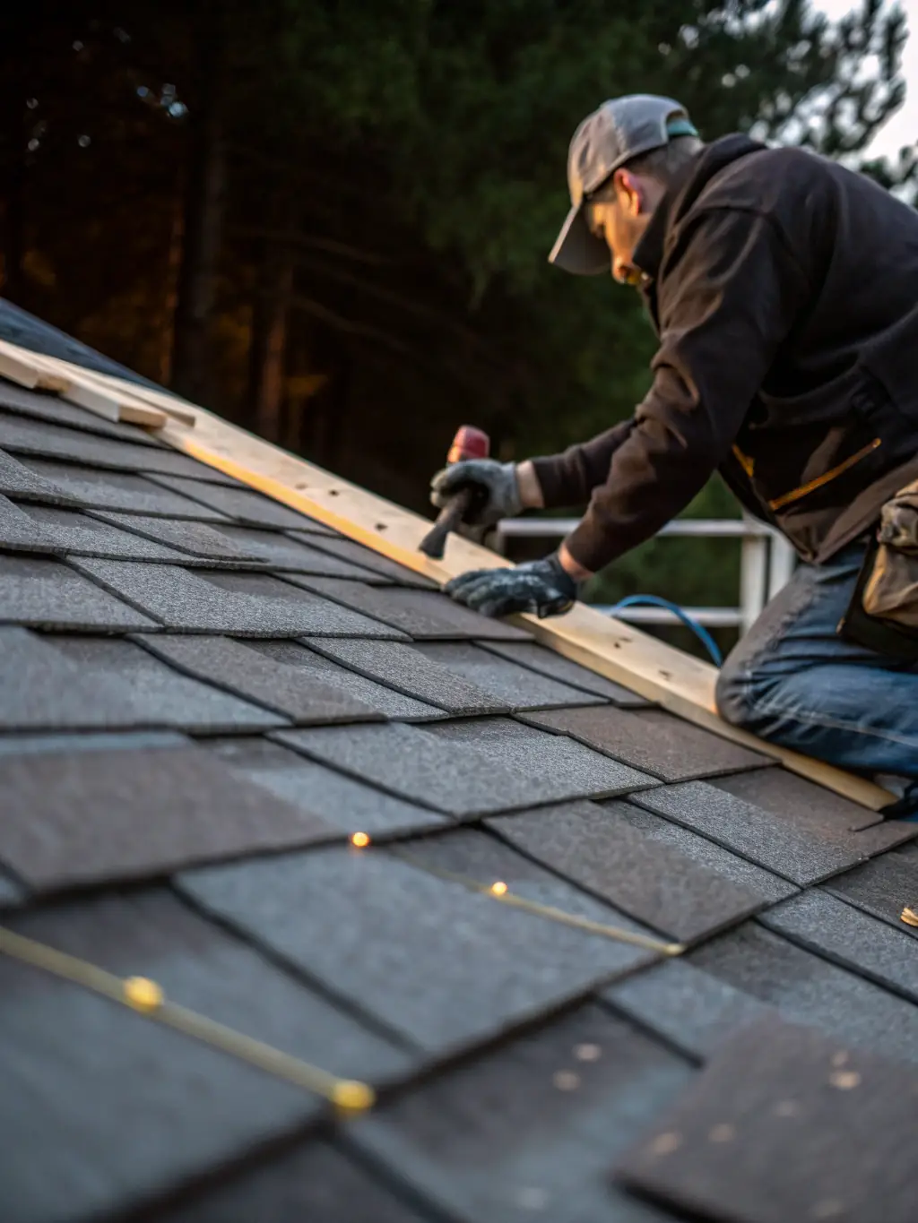 A newly installed roof on a house, showcasing quality materials and craftsmanship.